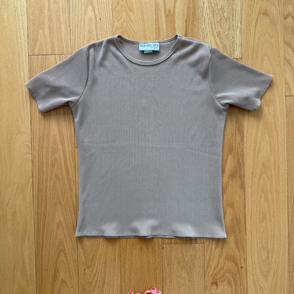 Vintage Bedford Fair Ribbed Knit Top – Size S, Made in USA